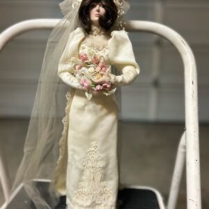 Elegant Cream Bridal Doll with Veil